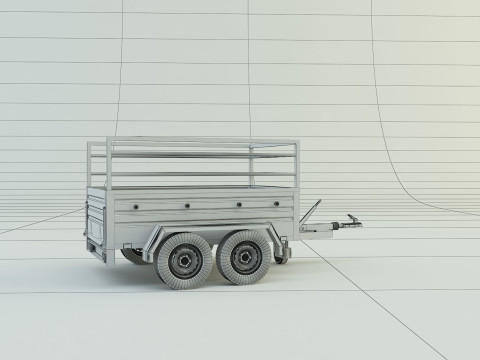 Double axle trailer model 3Dモデル