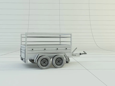 Double axle trailer model 3D Model