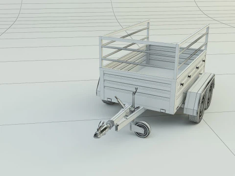 Double axle trailer model 3D Model