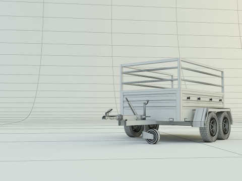 Double axle trailer model 3Dモデル