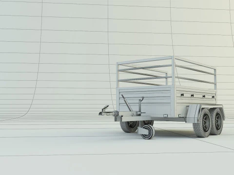 Double axle trailer model 3D Model