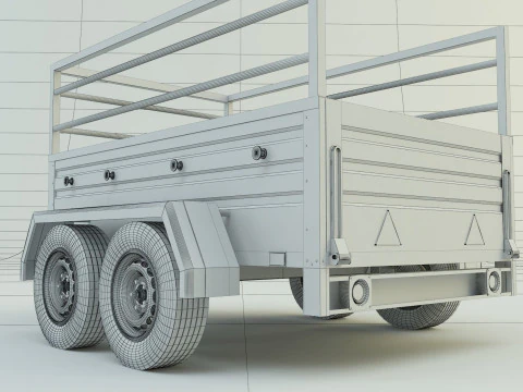 Double axle trailer model 3D Model
