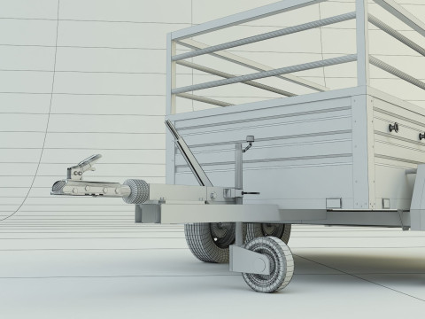 Double axle trailer model 3Dモデル