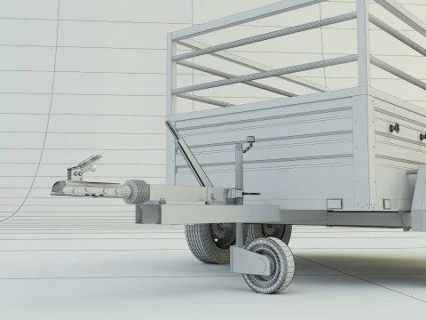 Double axle trailer model 3D Model