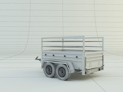 Double axle trailer model 3Dモデル