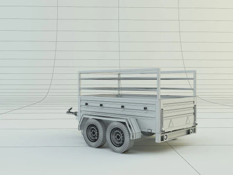 Double axle trailer model 3D Model