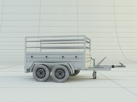 Double axle trailer model 3Dモデル