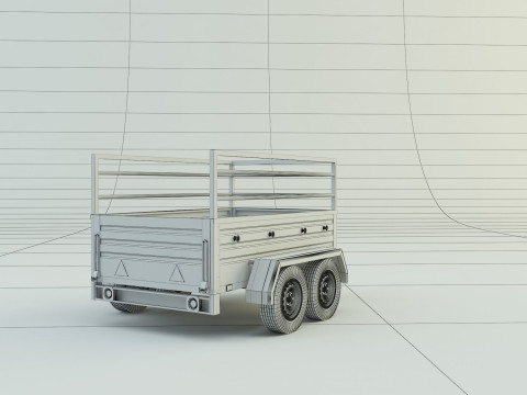 Double axle trailer model 3Dモデル