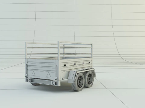 Double axle trailer model 3D Model
