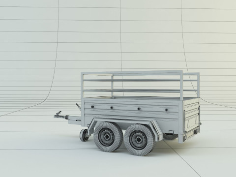 Double axle trailer model 3Dモデル