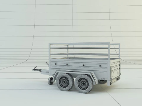 Double axle trailer model 3D Model
