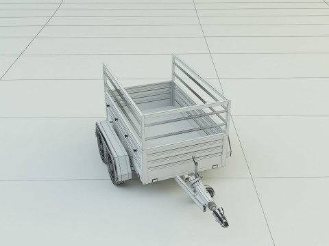 Double axle trailer model 3Dモデル
