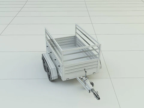 Double axle trailer model 3D Model