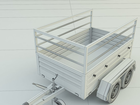 Double axle trailer model 3Dモデル