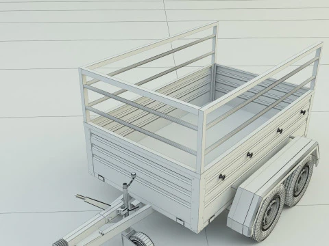 Double axle trailer model 3D Model