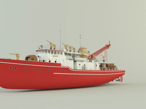 Barco de bomberos Modelo 3D