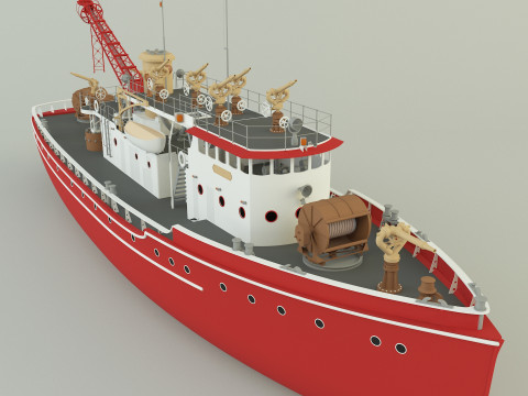Fire Fighter ship Model 3D