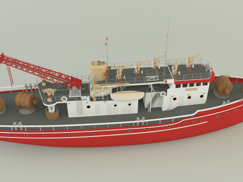 Fire Fighter ship Model 3D