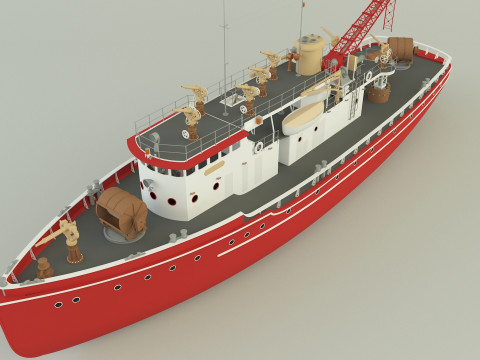 Fire Fighter ship Model 3D