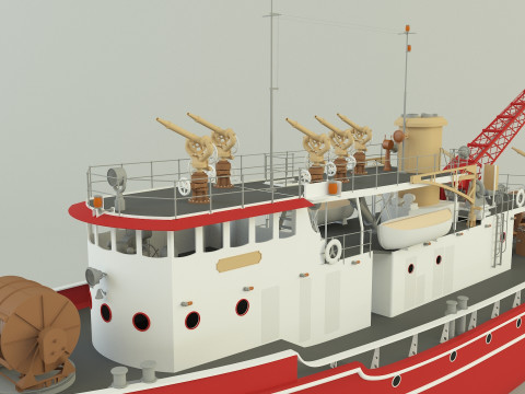 Fire Fighter ship Model 3D