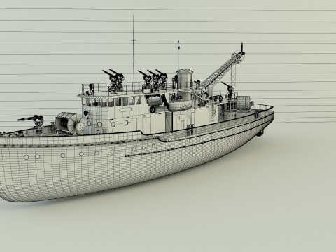 Fire Fighter ship Model 3D