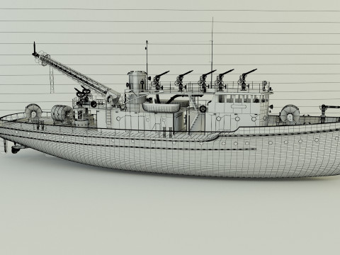 Fire Fighter ship Model 3D