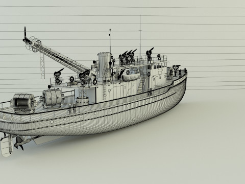 Fire Fighter ship Model 3D
