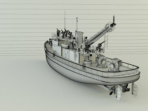 Fire Fighter ship Model 3D