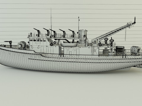 Fire Fighter ship Model 3D