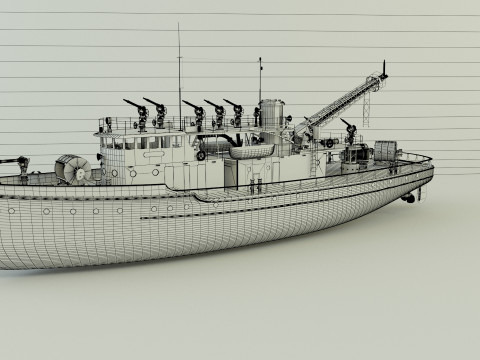 Fire Fighter ship Model 3D