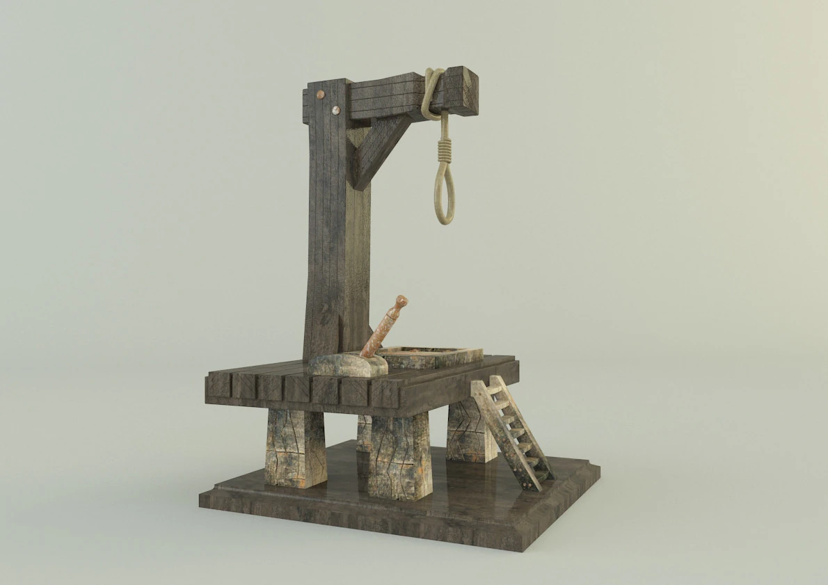 Gallows execution board 3D Model .c4d .max .obj .3ds .fbx .stl .blend 