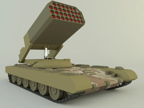 重連装ロケットランチャー ソビエト v1 3Dモデル