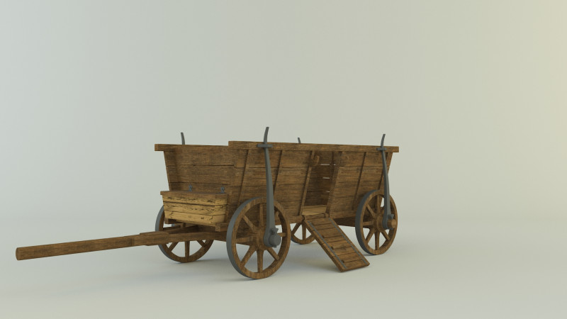 Hussites war wagon 3D Model .c4d .max .obj .3ds .fbx .stl .blend