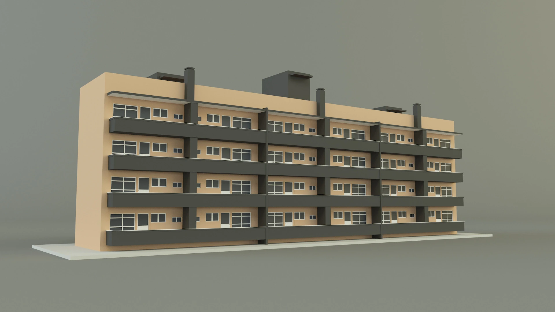 Japanese publichousing model 3D Model .c4d .max .obj .3ds .fbx .stl .blend 
