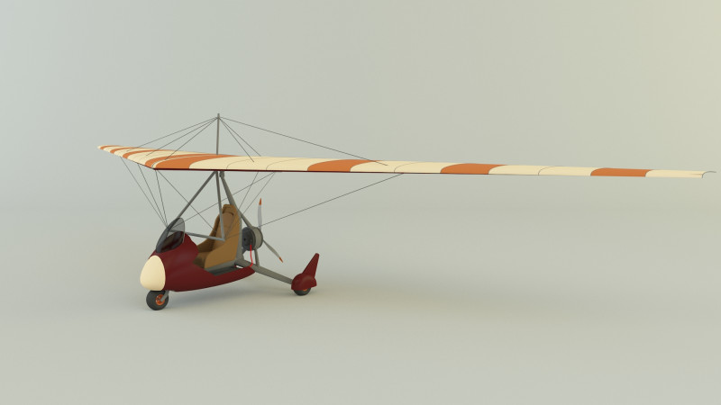 Winged paramotor vehicle 3D 모델 .c4d .max .obj .3ds .fbx .stl .blend 