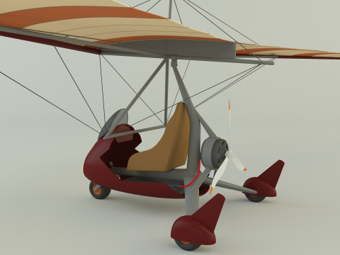 Winged paramotor vehicle 3D 모델