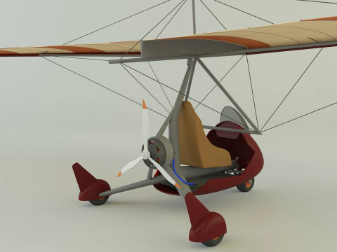 Winged paramotor vehicle 3D Model