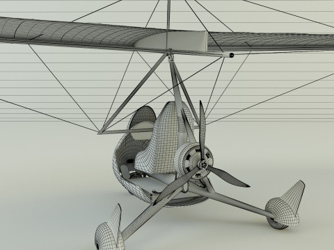 Winged paramotor vehicle 3D 모델