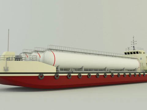 LPG Gas Carrier Ship 3D Model