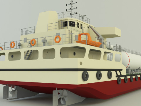 LPG Gas Carrier Ship Model 3D