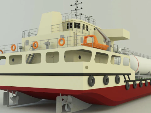 LPG Gas Carrier Ship 3D Model