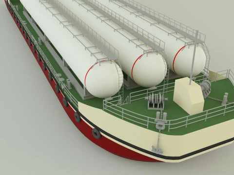 LPG Gas Carrier Ship 3D Model