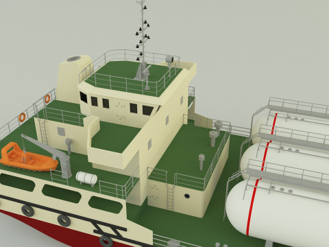 LPG Gas Carrier Ship Model 3D