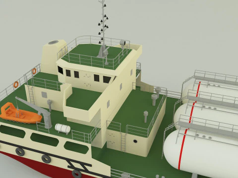 LPG Gas Carrier Ship 3D Model