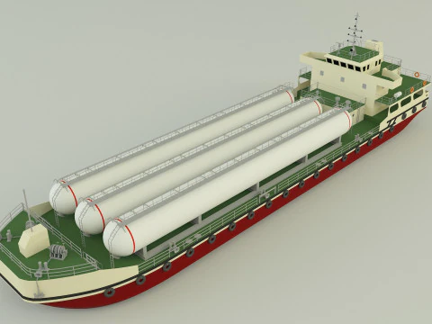 LPG Gas Carrier Ship 3D Model