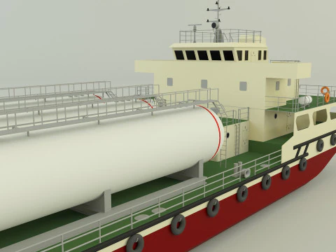 LPG Gas Carrier Ship 3D Model