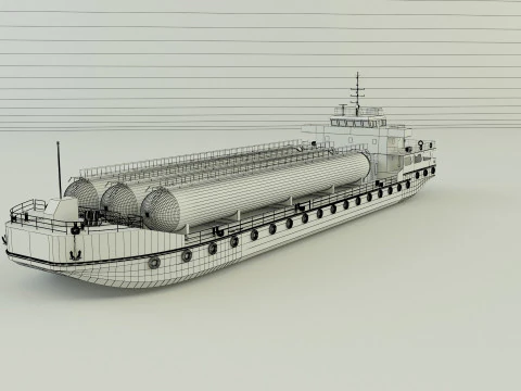 LPG Gas Carrier Ship 3D Model
