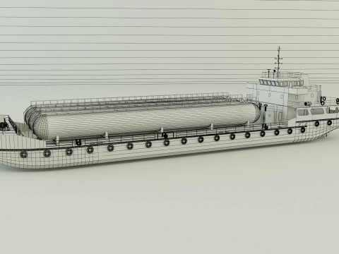 LPG Gas Carrier Ship 3D Model