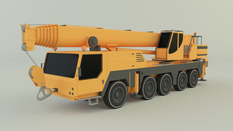 Camion grue LTM 1110 crane 3D Модель .c4d .max .obj .3ds .fbx .stl .blend