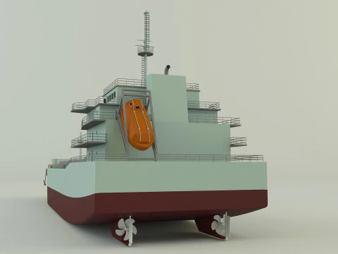 Dry cargo ship 3D Model